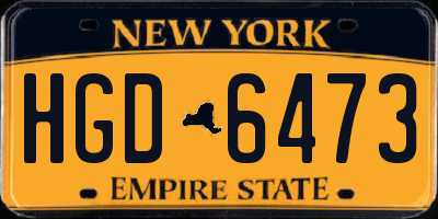 NY license plate HGD6473