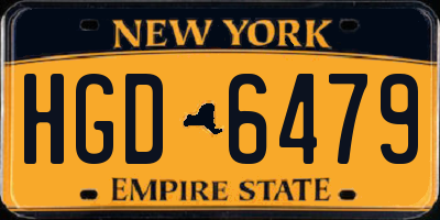NY license plate HGD6479
