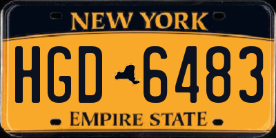 NY license plate HGD6483