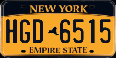 NY license plate HGD6515