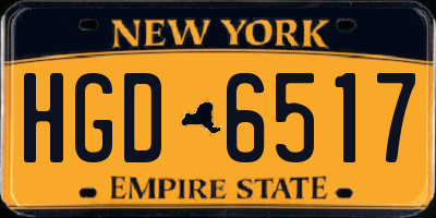 NY license plate HGD6517