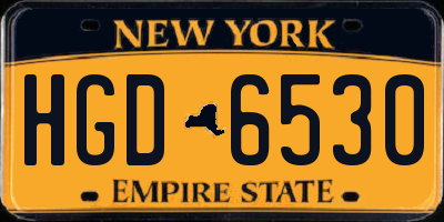 NY license plate HGD6530