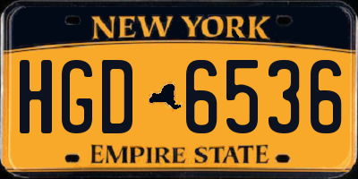 NY license plate HGD6536