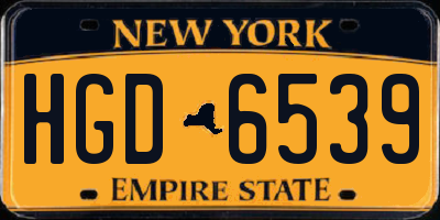 NY license plate HGD6539