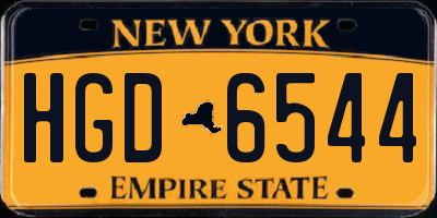 NY license plate HGD6544