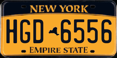 NY license plate HGD6556