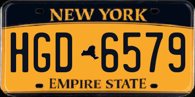 NY license plate HGD6579