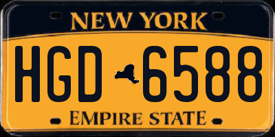 NY license plate HGD6588