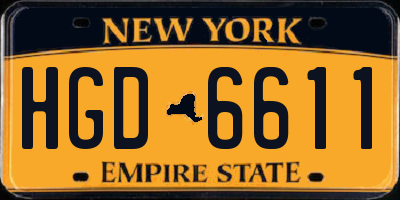NY license plate HGD6611