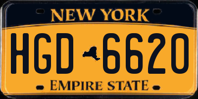 NY license plate HGD6620