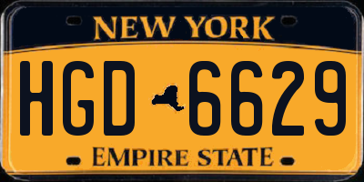 NY license plate HGD6629