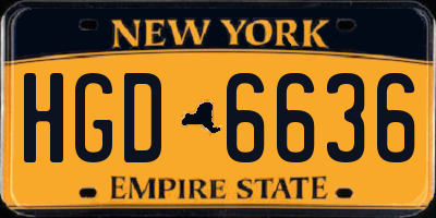 NY license plate HGD6636