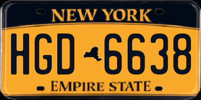 NY license plate HGD6638