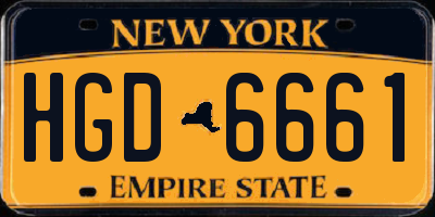 NY license plate HGD6661