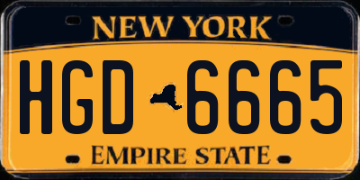 NY license plate HGD6665