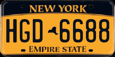 NY license plate HGD6688