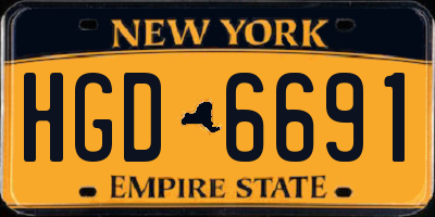 NY license plate HGD6691