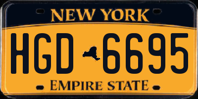 NY license plate HGD6695