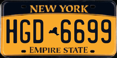 NY license plate HGD6699