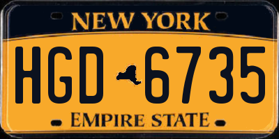 NY license plate HGD6735