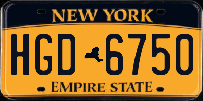 NY license plate HGD6750