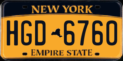 NY license plate HGD6760