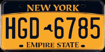 NY license plate HGD6785