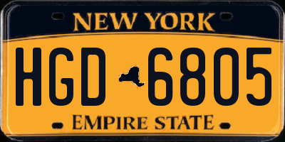 NY license plate HGD6805