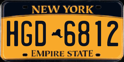 NY license plate HGD6812