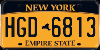 NY license plate HGD6813