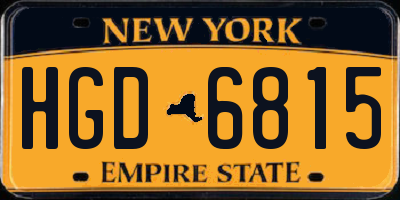 NY license plate HGD6815