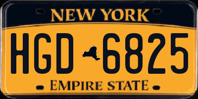 NY license plate HGD6825