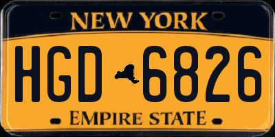 NY license plate HGD6826