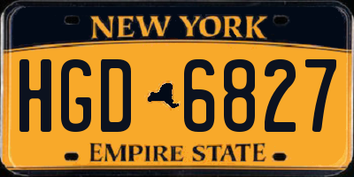 NY license plate HGD6827