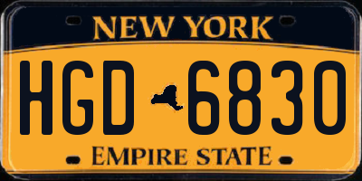 NY license plate HGD6830