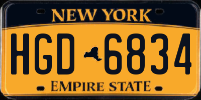 NY license plate HGD6834