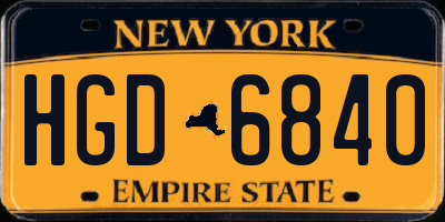 NY license plate HGD6840