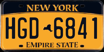 NY license plate HGD6841