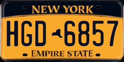 NY license plate HGD6857