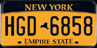 NY license plate HGD6858