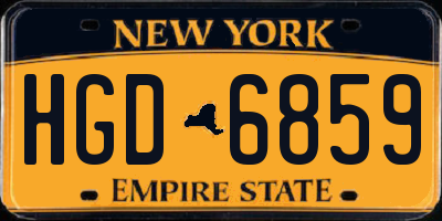 NY license plate HGD6859