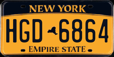 NY license plate HGD6864