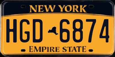 NY license plate HGD6874