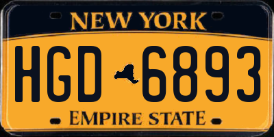 NY license plate HGD6893