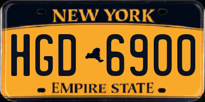 NY license plate HGD6900