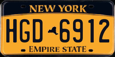 NY license plate HGD6912