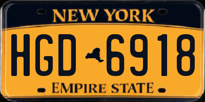 NY license plate HGD6918