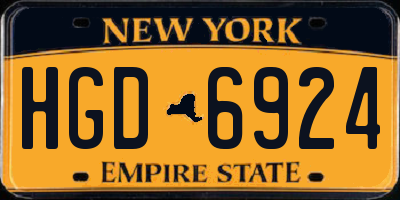 NY license plate HGD6924