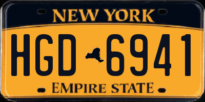 NY license plate HGD6941