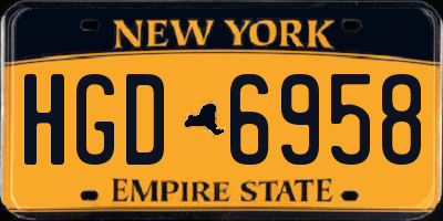 NY license plate HGD6958